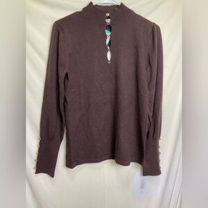 Molly Bracken Brown Mock Turtleneck Sweater